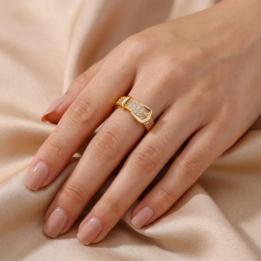 Bague Elsa, bague dorée réglable – vue 2