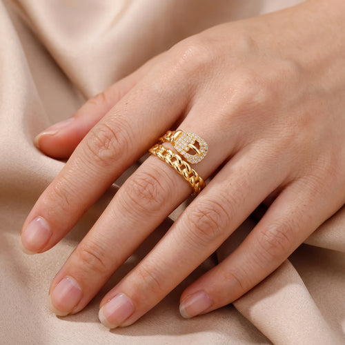Bague Leni, bague dorée réglable – vue 2