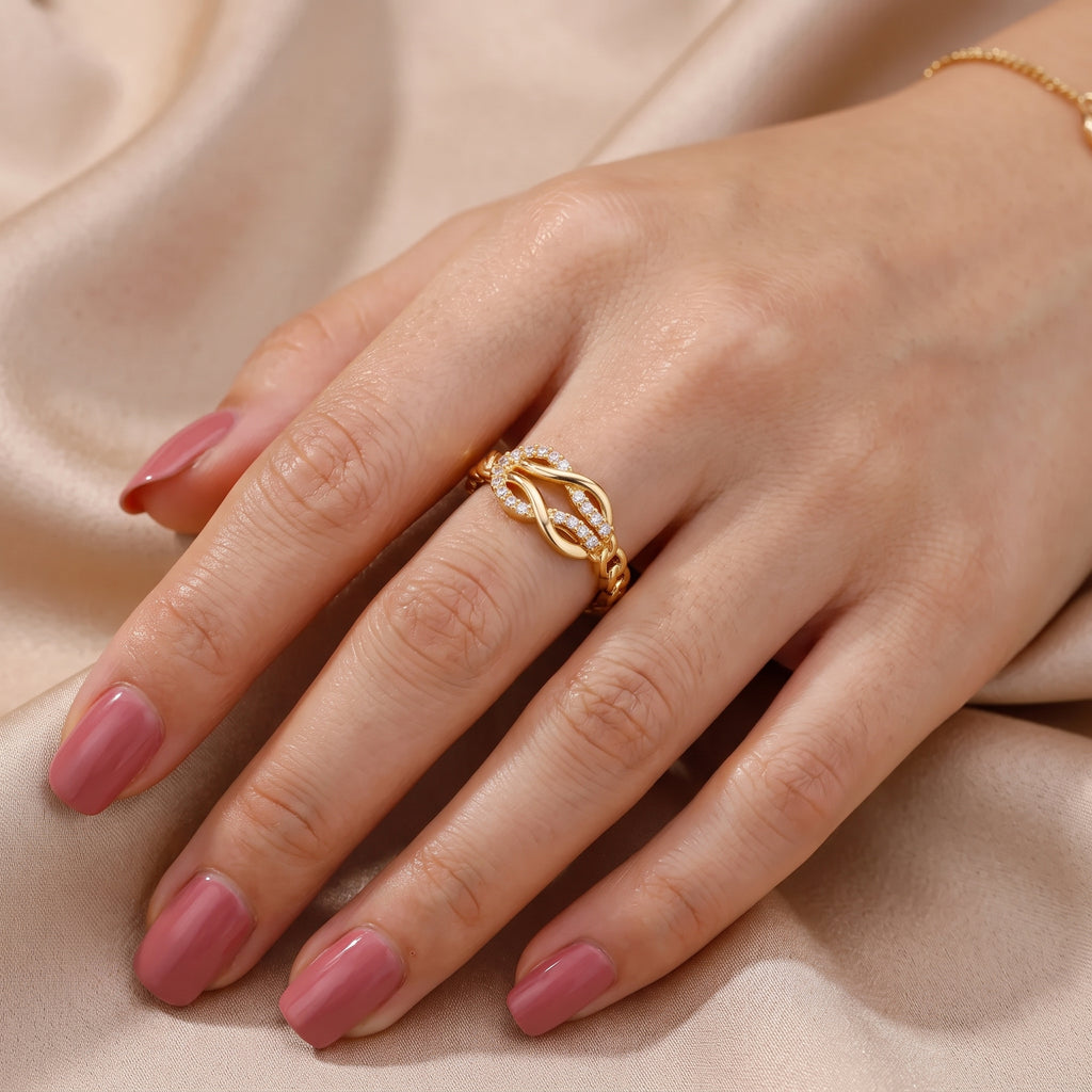 Bague Marie, bague dorée réglable – vue 2