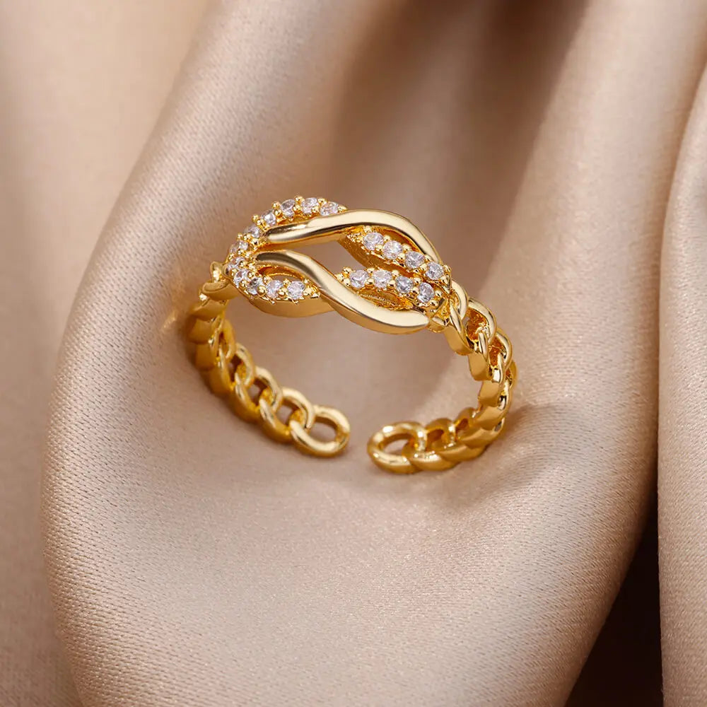 Bague Marie, bague dorée réglable