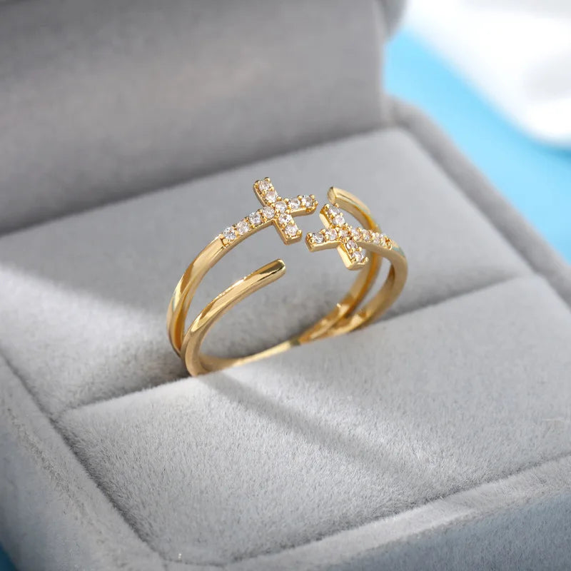 Bague Hedy, bague dorée réglable