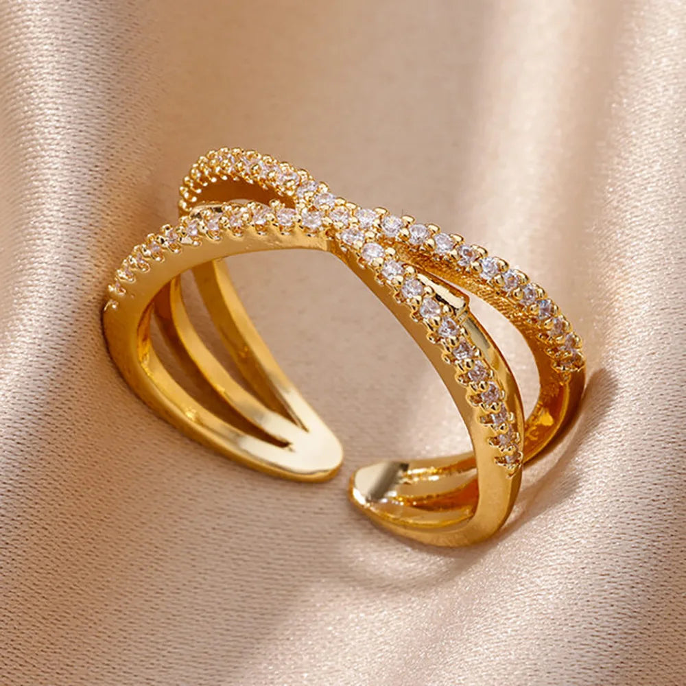 Bague Franzi, bague dorée réglable