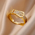 Bague Elsa, bague dorée réglable