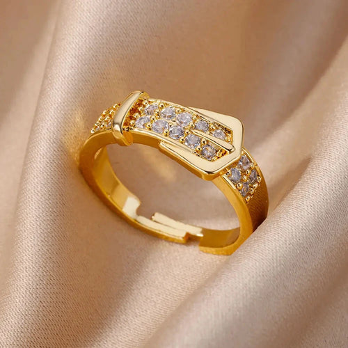 Bague Elsa, bague dorée réglable